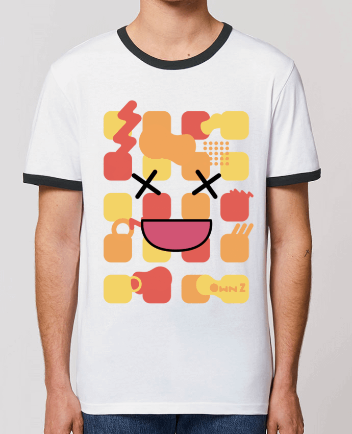 T-Shirt Contrasté Unisexe Stanley RINGER Style Appli be Happy Own Z by Own Z