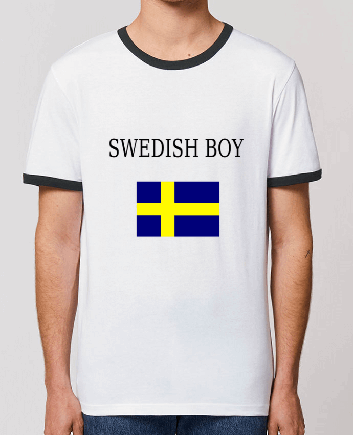 Unisex ringer t-shirt Ringer SWEDISH BOY by Dott