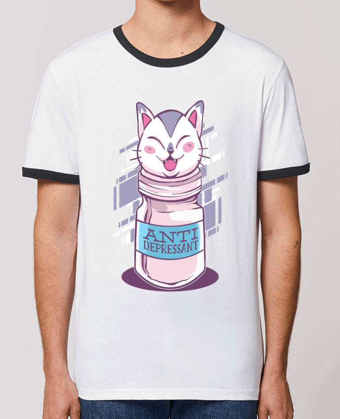 T-shirt Anti Depressive Cat par cottonwander