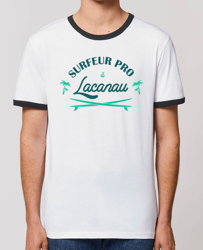 Unisex ringer t-shirt Ringer Surfeur pro à Lacanau by tunetoo