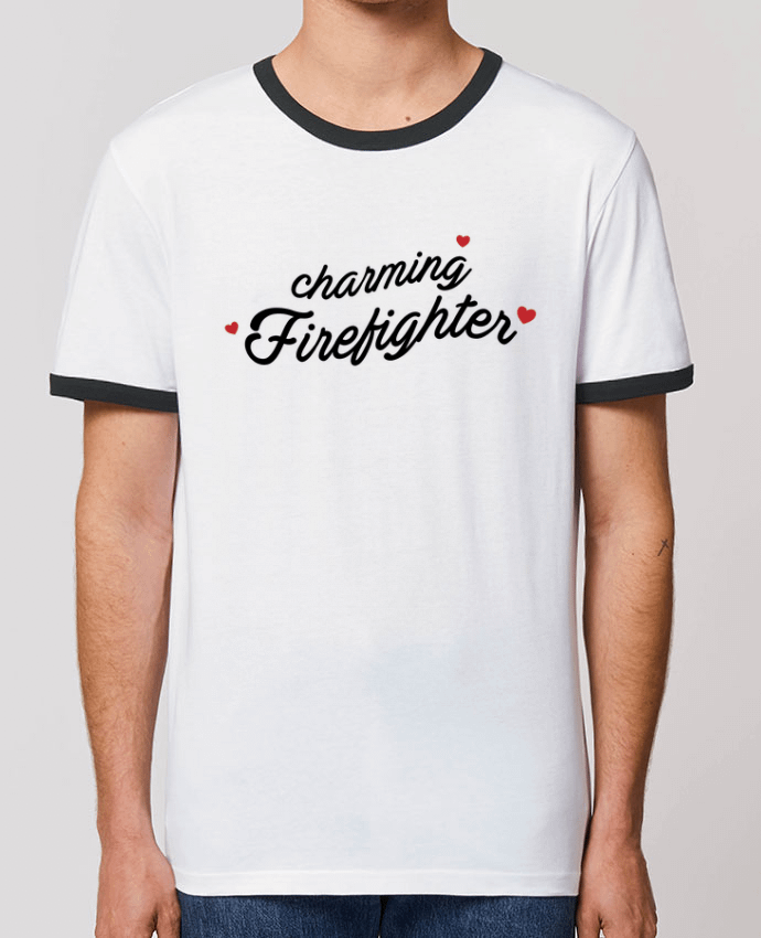 Unisex ringer t-shirt Ringer Charming firefighter by tunetoo