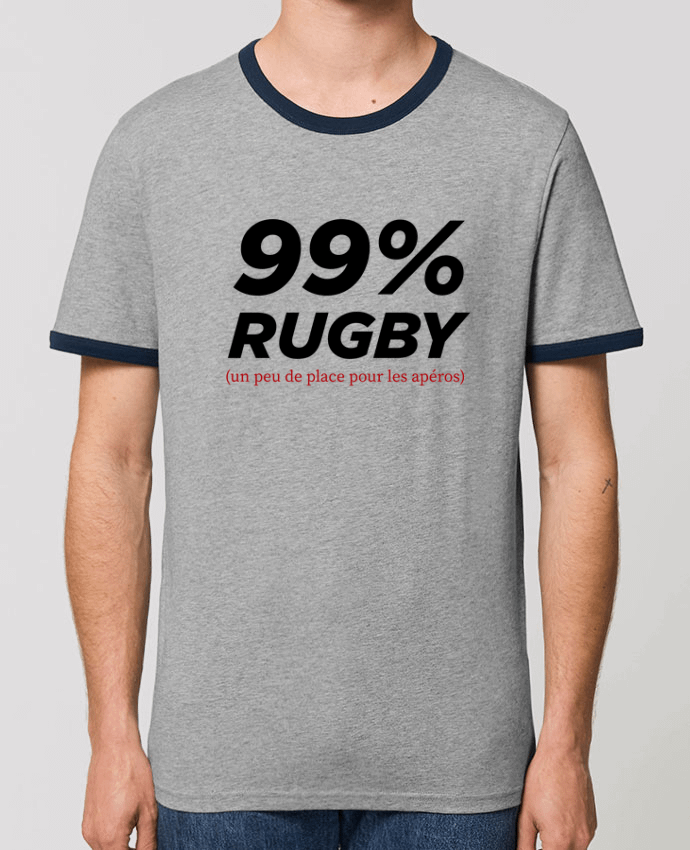 Unisex ringer t-shirt Ringer 99% Rugby by tunetoo