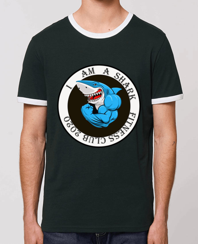 Unisex ringer t-shirt Ringer fitness shark by rayan2004