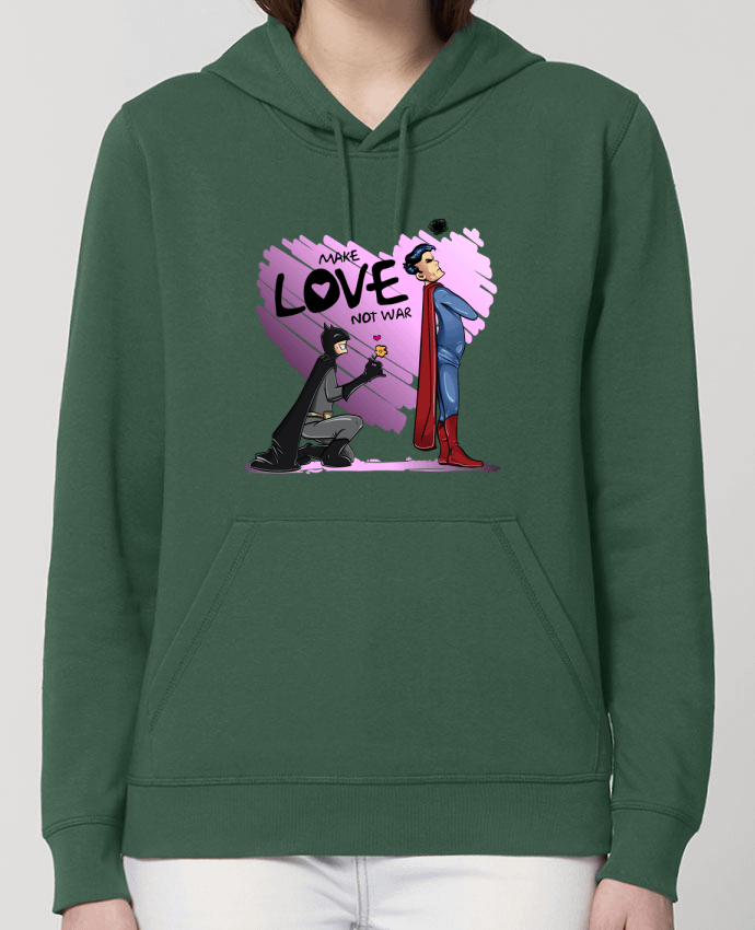Hoodie MAKE LOVE NOT WAR (BATMAN VS SUPERMAN) Par teeshirt-design.com