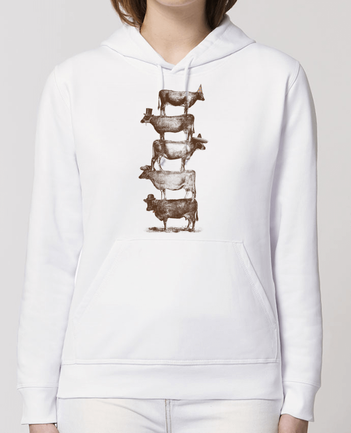 Sweat-Shirt Capuche Essentiel Unisexe Drummer Cow Cow Nuts Par Florent Bodart