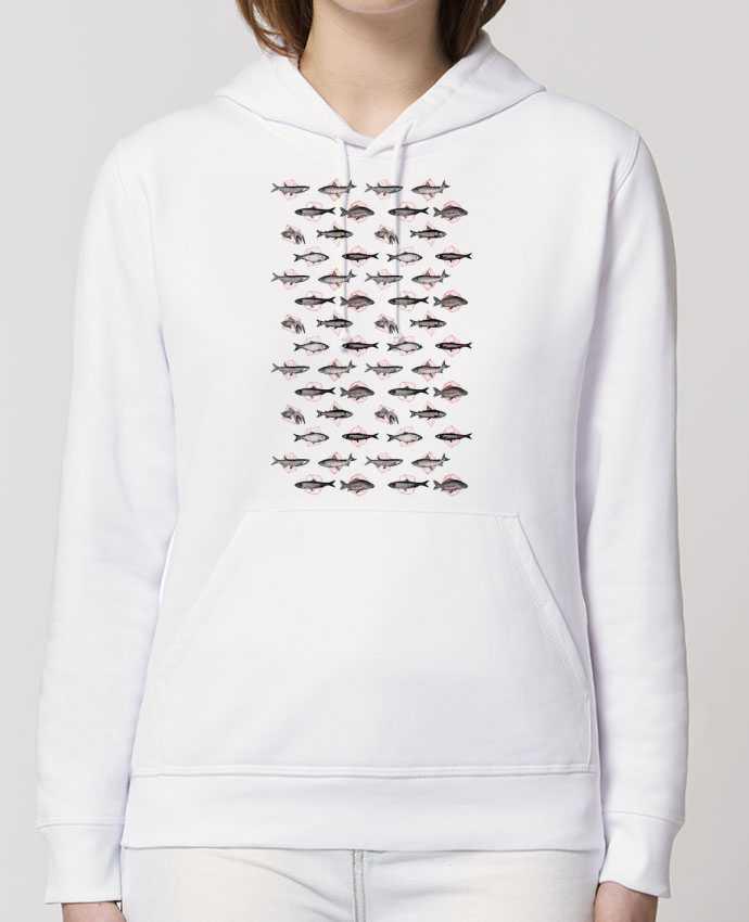 Sweat-Shirt Capuche Essentiel Unisexe Drummer Fishes in geometrics Par Florent Bodart