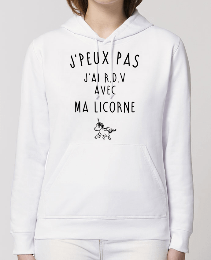 Hoodie J'peux pas j'ai r.d.v avec ma licorne Par La boutique de Laura