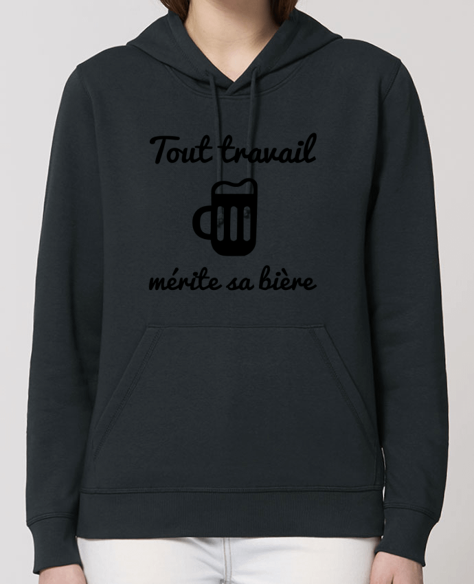 Sweat-Shirt Capuche Essentiel Unisexe Drummer Tout travail mérite sa bière, humour, citations Par Benichan