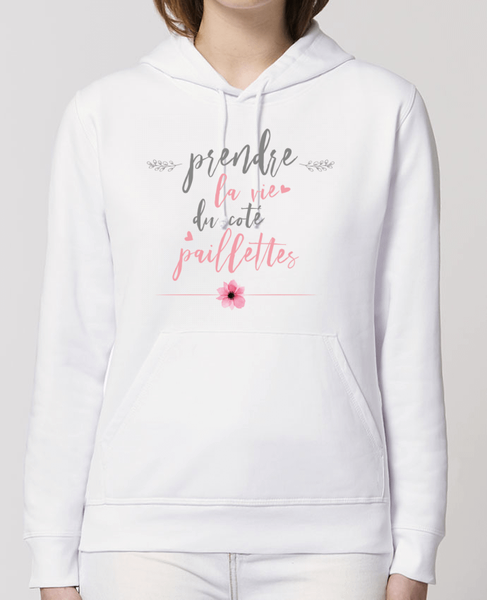 Hoodie Prendre la vie du coté paillettes Par tunetoo