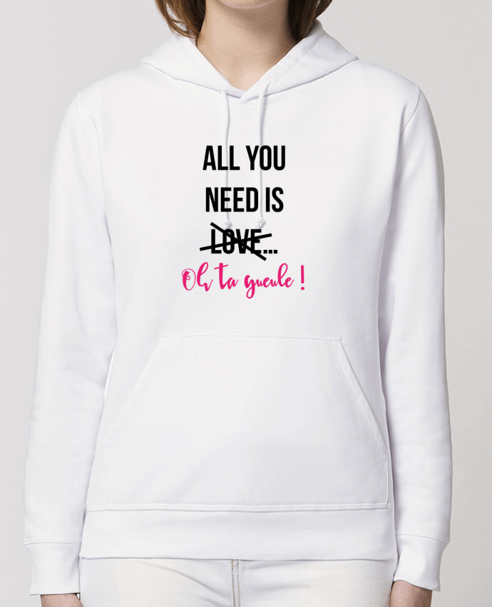 Sweat-Shirt Capuche Essentiel Unisexe Drummer All you need is ... oh ta gueule ! Par tunetoo