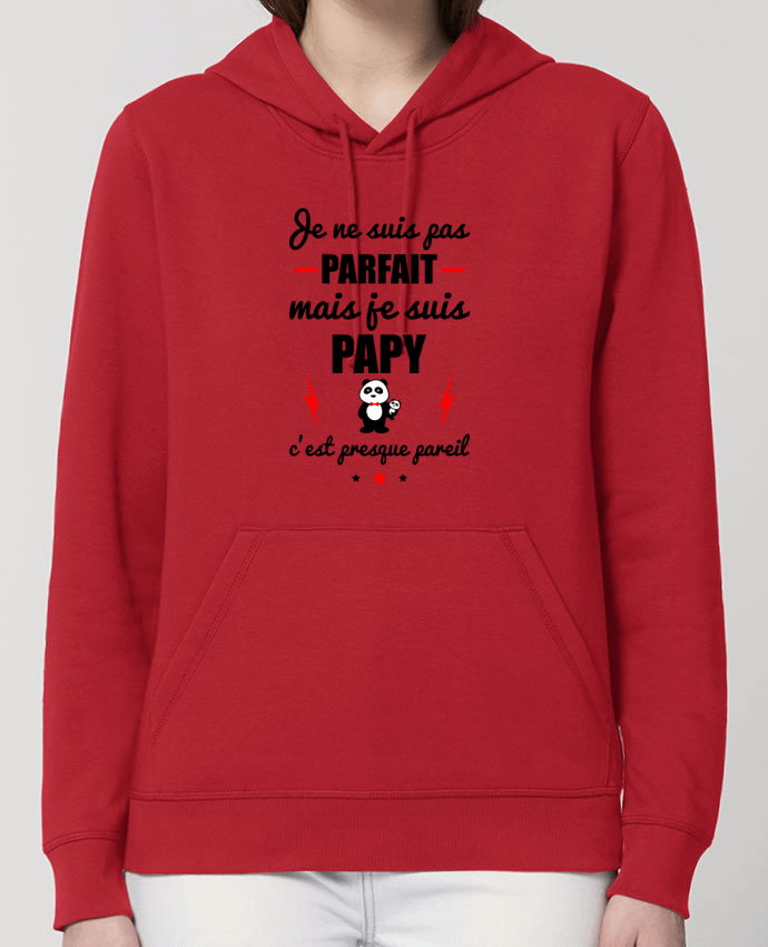 Sweat-Shirt Capuche Essentiel Unisexe Drummer Je ne suis pas porfait mais je suis papy c'est presque poreil Par Benichan