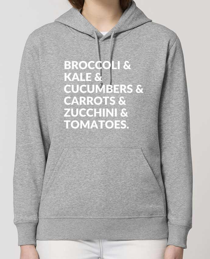 Sweat-Shirt Capuche Essentiel Unisexe Drummer Broccoli & Kale & Cucumbers & Carrots & Zucchini & Tomatoes Par Bichette