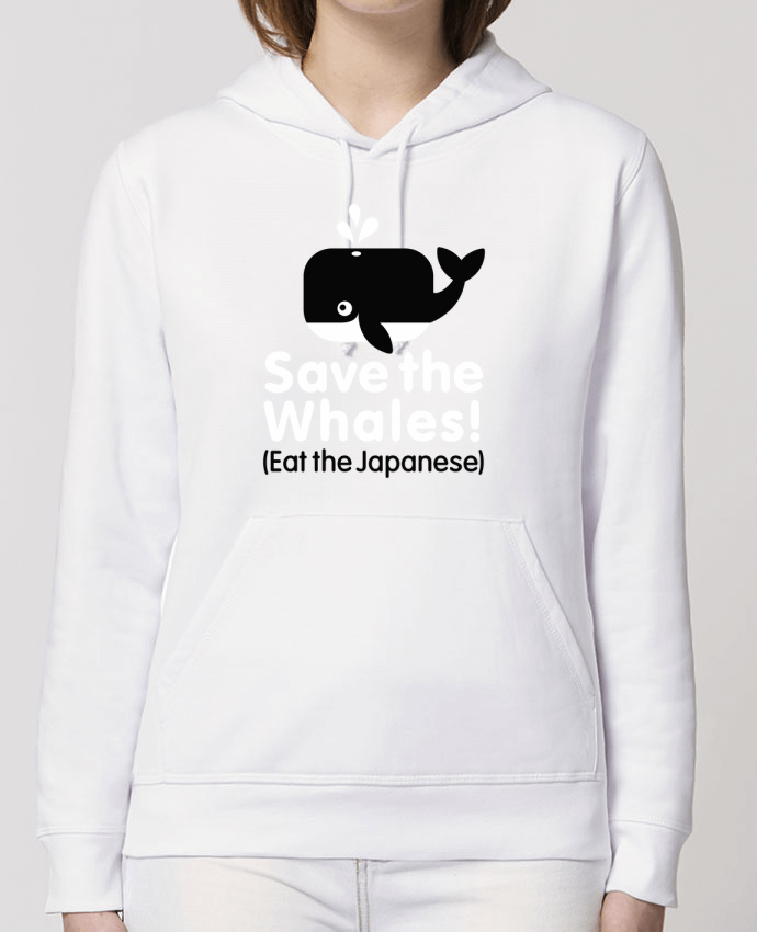 Sweat-Shirt Capuche Essentiel Unisexe Drummer SAVE THE WHALES EAT THE JAPANESE Par LaundryFactory