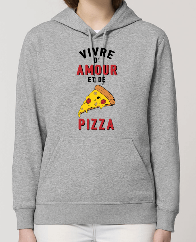 Sweat-Shirt Capuche Essentiel Unisexe Drummer Vivre d'amour et de pizza Par tunetoo