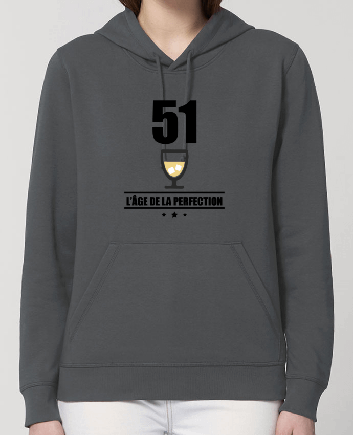 Sweat-Shirt Capuche Essentiel Unisexe Drummer 51 ans, âge de la perfection, pastis, anniversaire Par Benichan