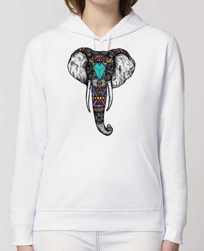 Sweat-Shirt Capuche Essentiel Unisexe Drummer Éléphant indien Par jorrie