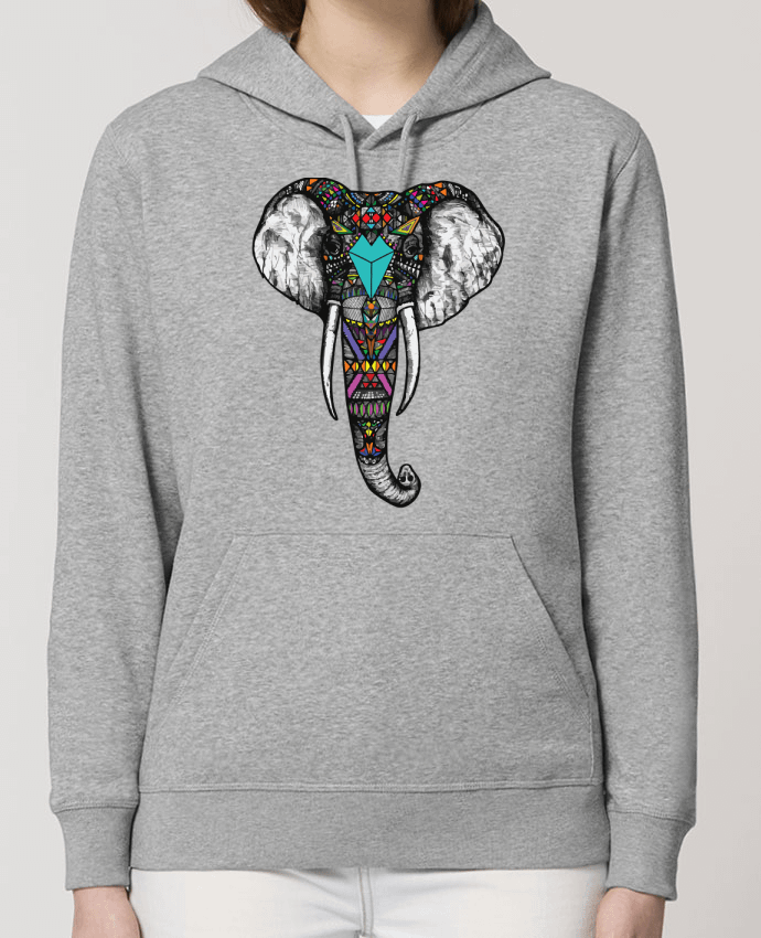 Sweat-Shirt Capuche Essentiel Unisexe Drummer Éléphant indien Par jorrie