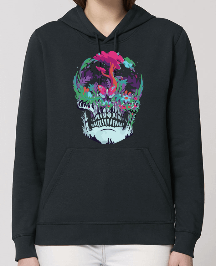 Sweat-Shirt Capuche Essentiel Unisexe Drummer Skull nature Par jorrie