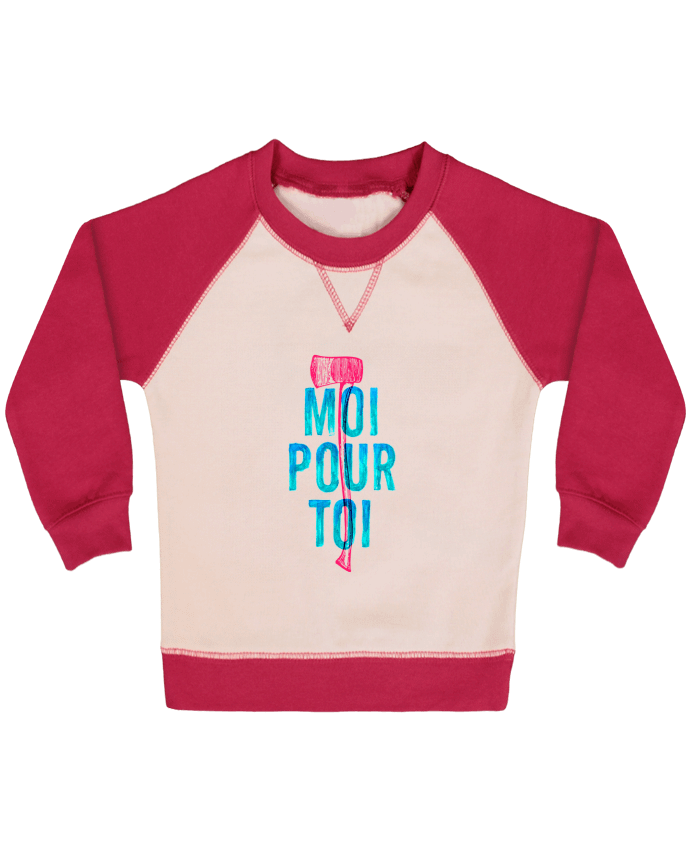 Sweatshirt Baby crew-neck sleeves contrast raglan Moi Pour Toi by Promis