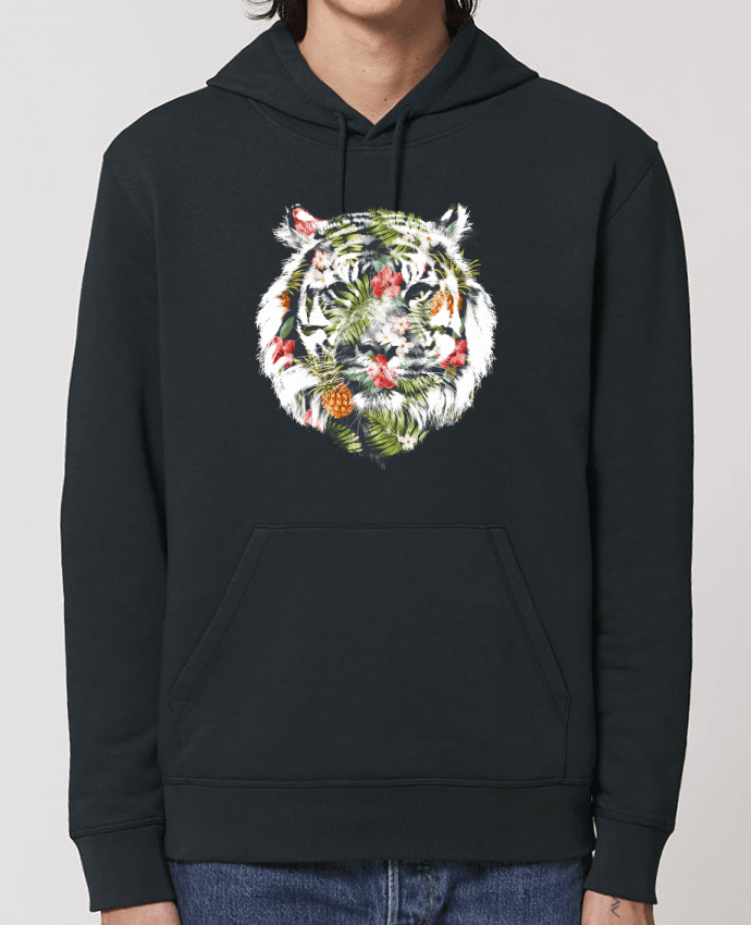 Essential unisex hoodie sweatshirt Drummer Tropical tiger Par robertfarkas