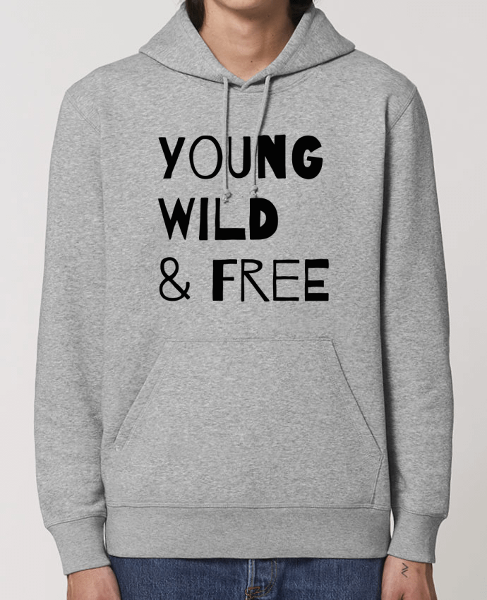 Essential unisex hoodie sweatshirt Drummer YOUNG, WILD, FREE Par tunetoo