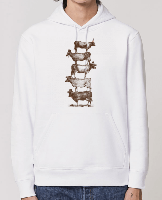 Essential unisex hoodie sweatshirt Drummer Cow Cow Nuts Par Florent Bodart