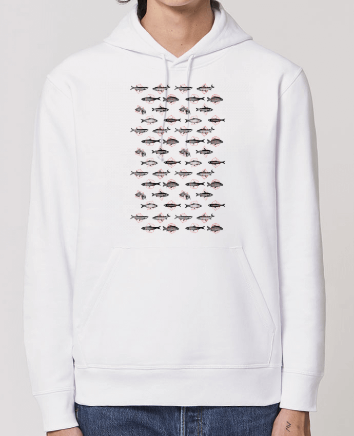 Essential unisex hoodie sweatshirt Drummer Fishes in geometrics Par Florent Bodart