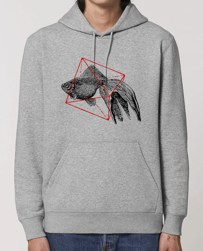 Essential unisex hoodie sweatshirt Drummer Fish in geometrics II Par Florent Bodart