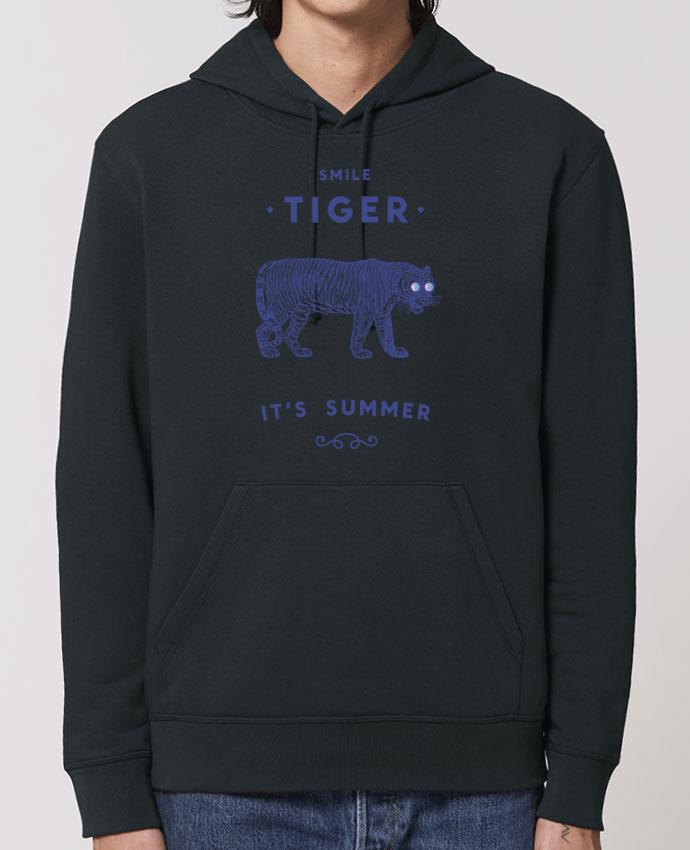 Essential unisex hoodie sweatshirt Drummer Smile Tiger Par Florent Bodart