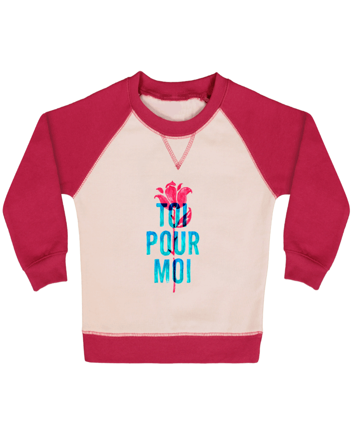 Sweatshirt Baby crew-neck sleeves contrast raglan Toi pour moi by Promis