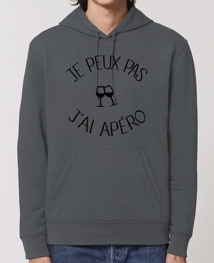 Sweat-Shirt Capuche Essentiel Unisexe Drummer Je peux pas j'ai apéro Par Freeyourshirt.com