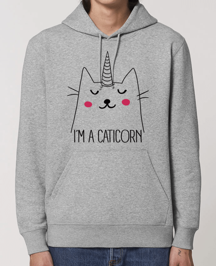 Sweat-Shirt Capuche Essentiel Unisexe Drummer I'm a Caticorn Par Freeyourshirt.com