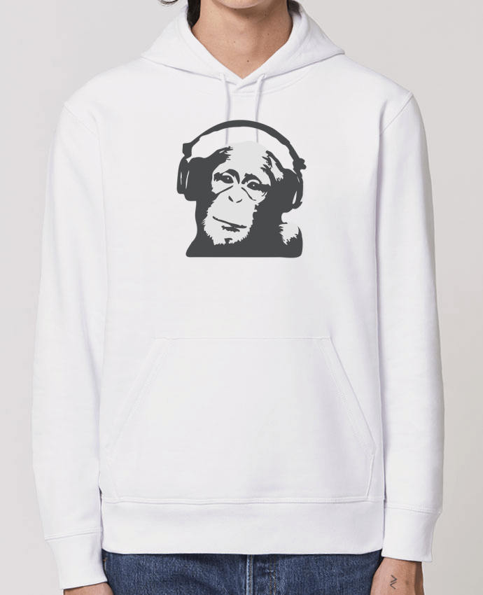 Essential unisex hoodie sweatshirt Drummer DJ monkey Par justsayin