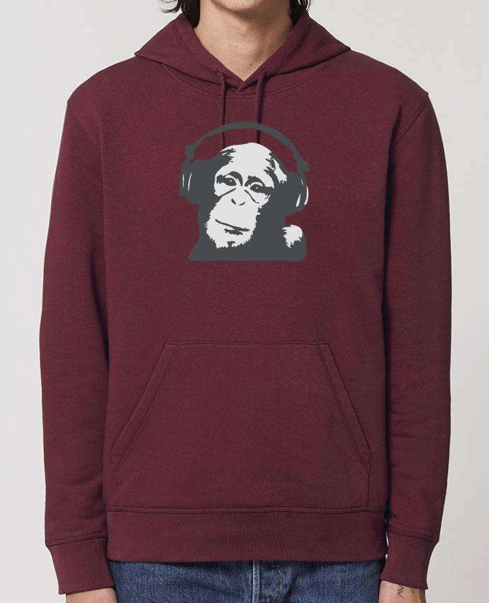 Essential unisex hoodie sweatshirt Drummer DJ monkey Par justsayin