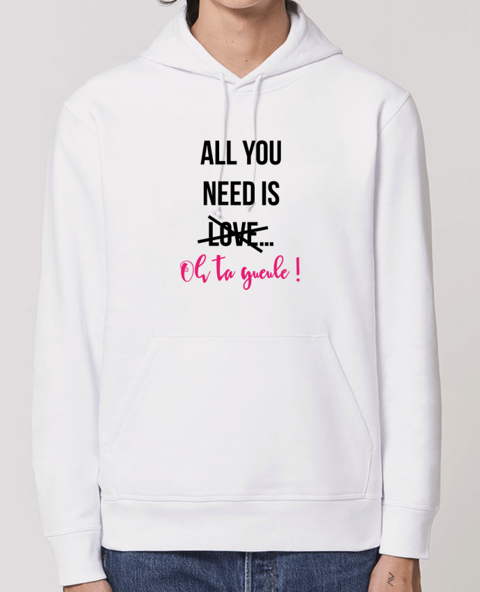 Sweat-Shirt Capuche Essentiel Unisexe Drummer All you need is ... oh ta gueule ! Par tunetoo