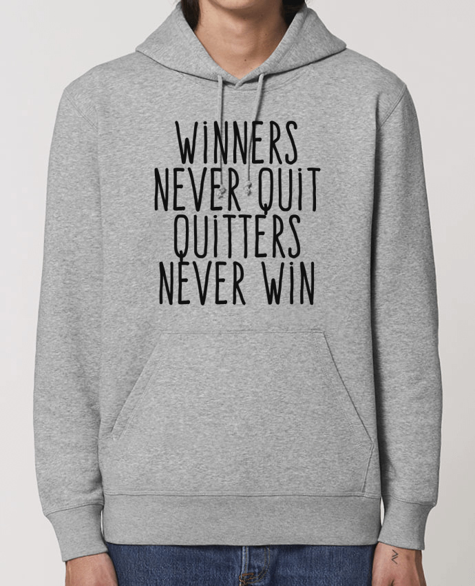 Essential unisex hoodie sweatshirt Drummer Winners never quit Quitters never win Par justsayin