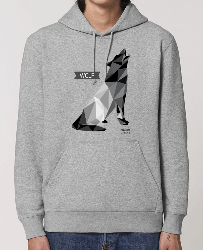 Essential unisex hoodie sweatshirt Drummer WOLF Origami Par Mauvaise Graine