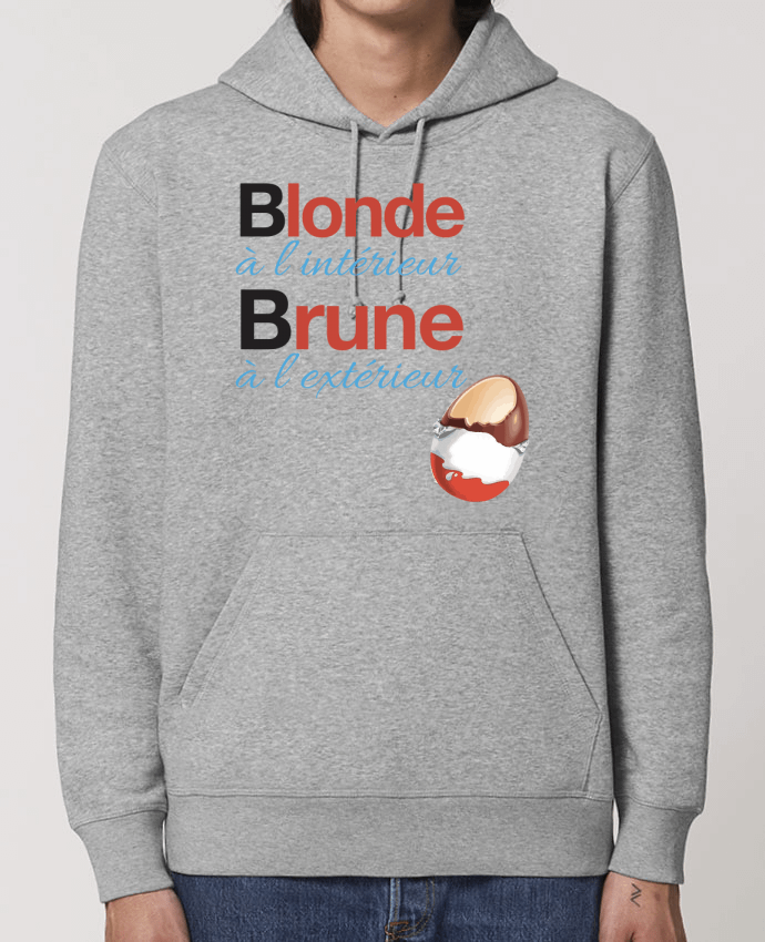 Essential unisex hoodie sweatshirt Drummer Blonde à l'intérieur / Brune à l'extérieur Par Monidentitevisuelle
