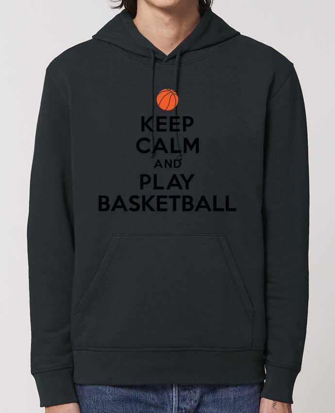 Sweat-Shirt Capuche Essentiel Unisexe Drummer Keep Calm And Play Basketball Par Freeyourshirt.com