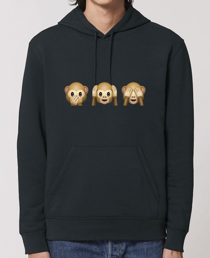 Essential unisex hoodie sweatshirt Drummer Three monkeys Par Bichette
