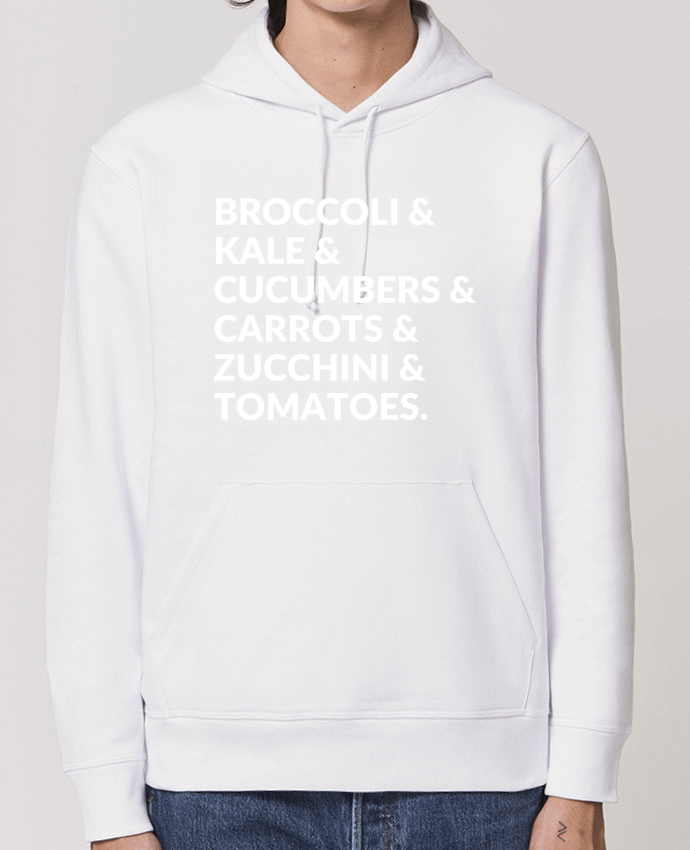 Essential unisex hoodie sweatshirt Drummer Broccoli & Kale & Cucumbers & Carrots & Zucchini & Tomatoes Par Bichette