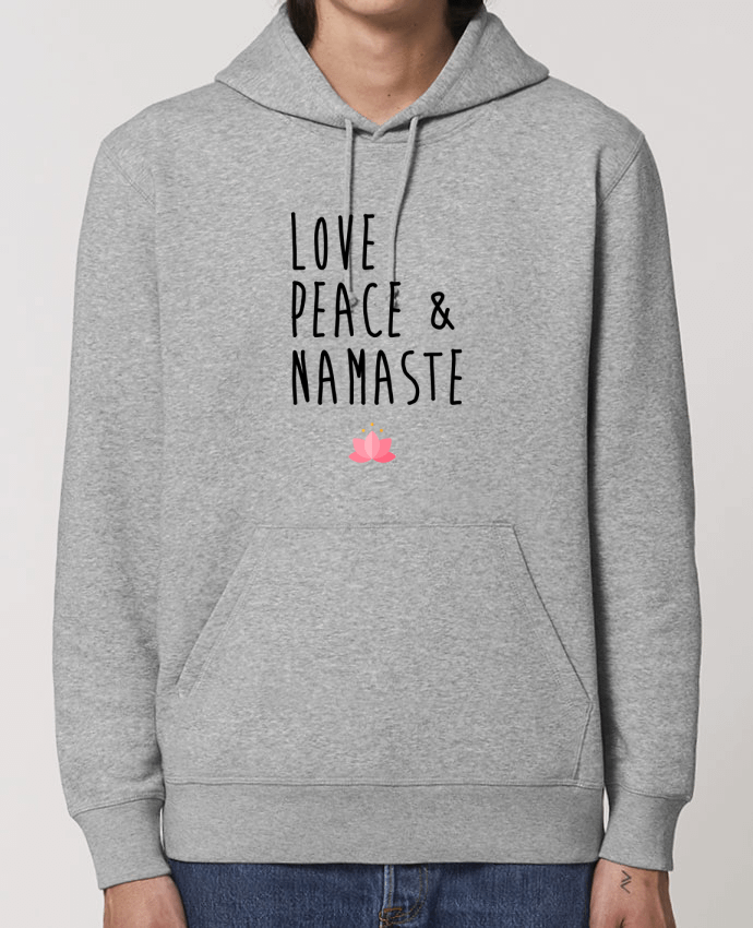 Essential unisex hoodie sweatshirt Drummer Love, Peace & Namaste Par tunetoo