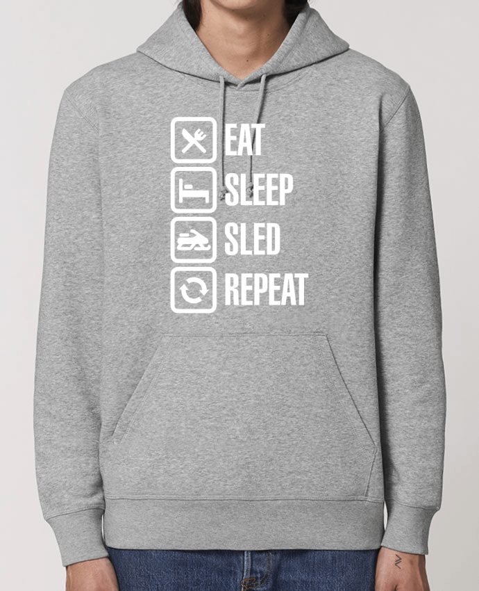 Sweat-Shirt Capuche Essentiel Unisexe Drummer Eat, sleep, sled, repeat Par LaundryFactory