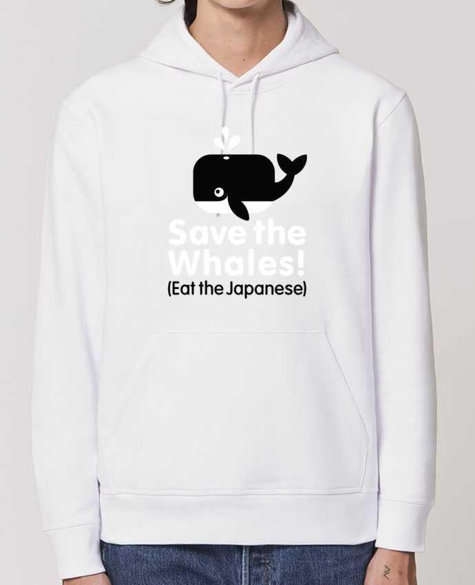 Essential unisex hoodie sweatshirt Drummer SAVE THE WHALES EAT THE JAPANESE Par LaundryFactory