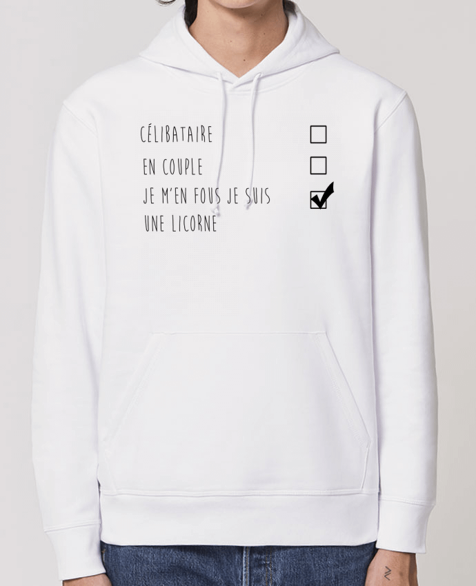 Essential unisex hoodie sweatshirt Drummer je m'en fou je suis une licorne Par DesignMe