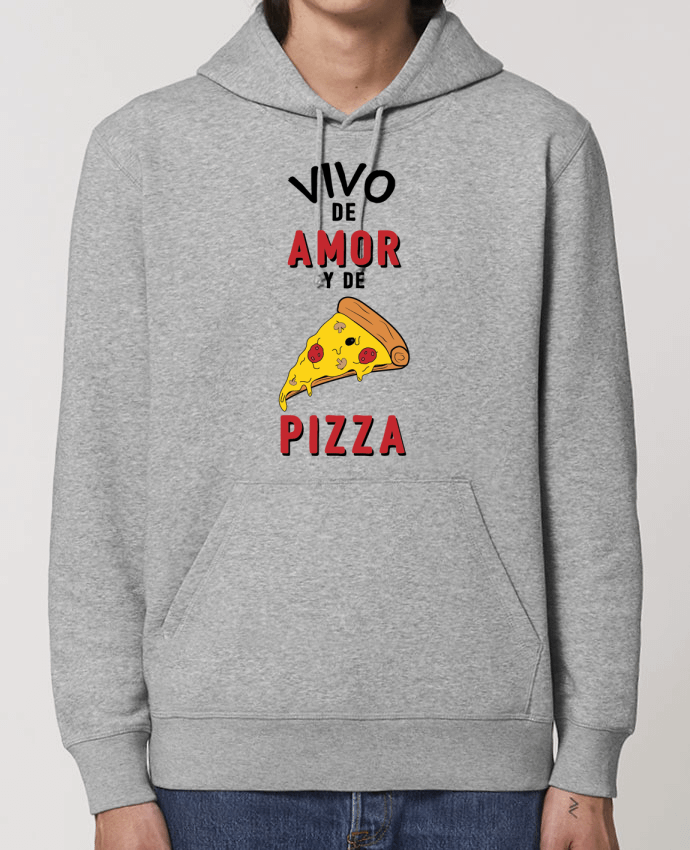 Essential unisex hoodie sweatshirt Drummer Vivo de amor y de pizza Par tunetoo