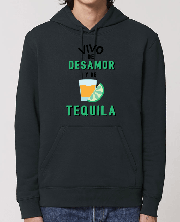 Essential unisex hoodie sweatshirt Drummer Vivo de desamor y de tequila Par tunetoo