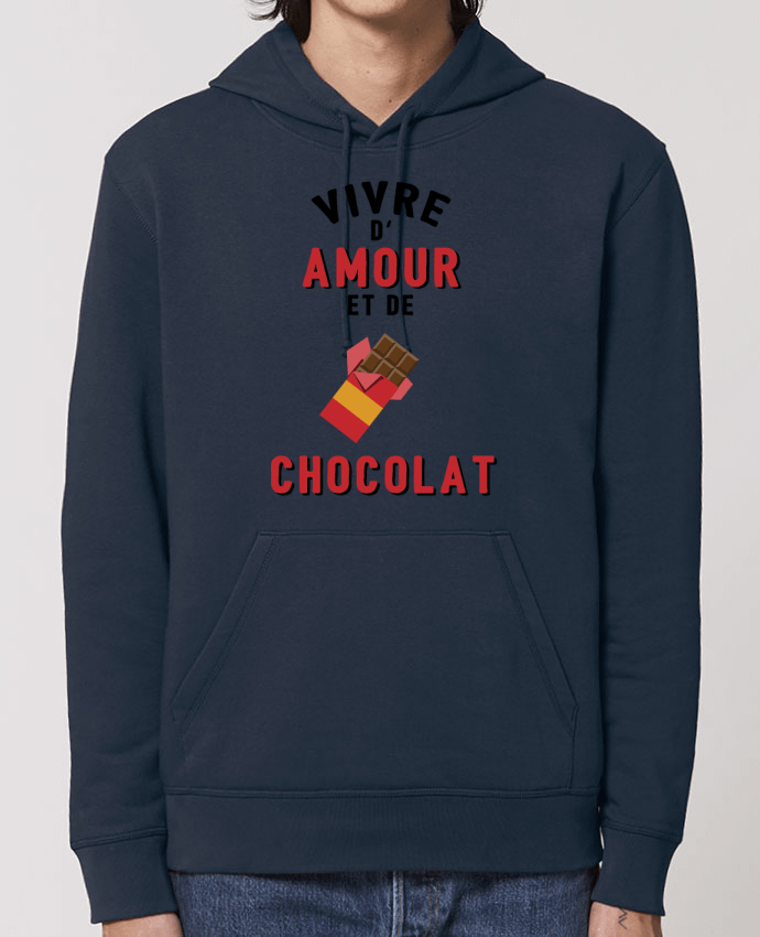 Sweat-Shirt Capuche Essentiel Unisexe Drummer Vivre d'amour et de chocolat Par tunetoo