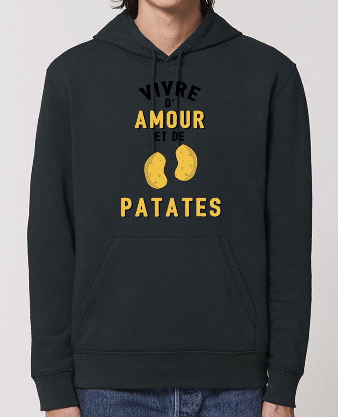 Essential unisex hoodie sweatshirt Drummer Vivre d'amour et de patates Par tunetoo