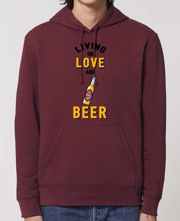 Essential unisex hoodie sweatshirt Drummer Living on love and beer Par tunetoo